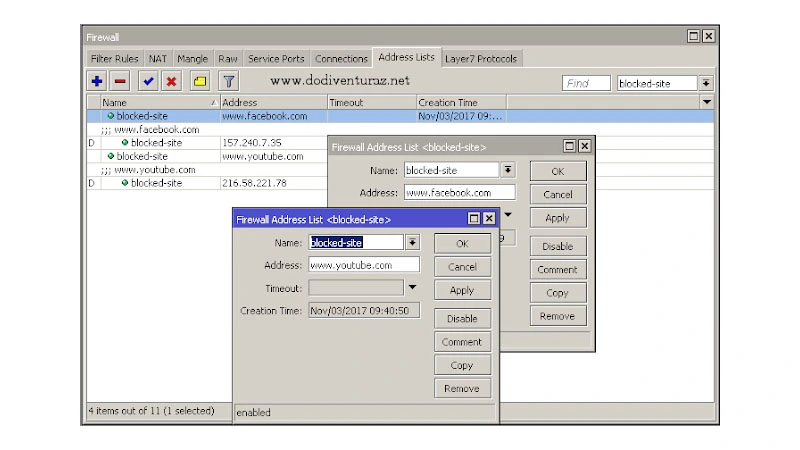 Blokir Situs Dengan MikroTik Pada Jam Tertentu